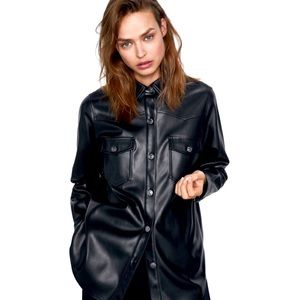 Zara Faux Leather Over Shirt